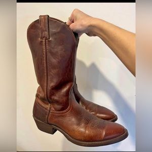 Ladies brown leather cowboy boots